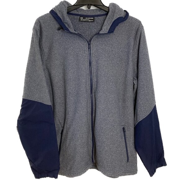 Under Armour Phenom Loose Coldgear Full Zip Hoodie Jacket Midnight Navy Size 2XL - Picture 7 of 7